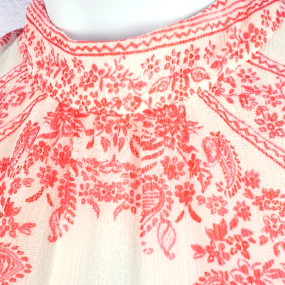 CALVIN KLEIN Paisley Pink Flowy Dress | Size 2 - Picture 3 of 10